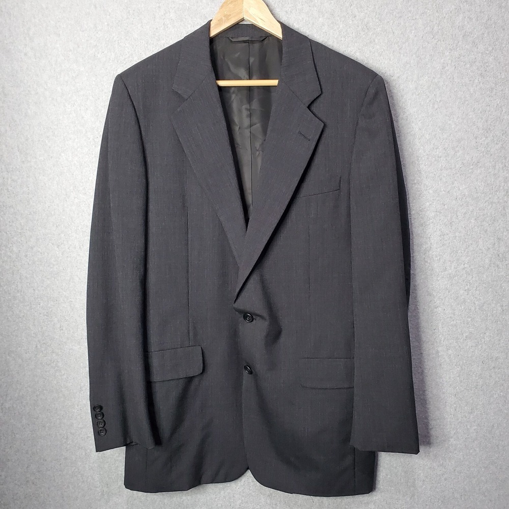 Hickey Freeman Size 41 Long Suit Jacket Sport Coat Dark  2 Button Wool
